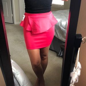 NWT - Hot pink peplum skirt